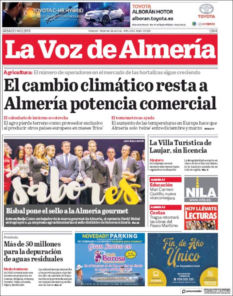 Portada de La Voz de Almería (Espa&ntilde;a)