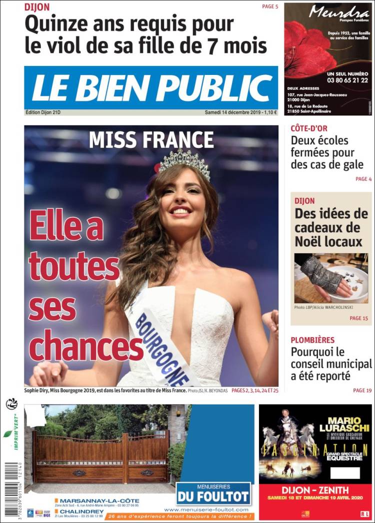 Portada de Le Bien Public (Francia)