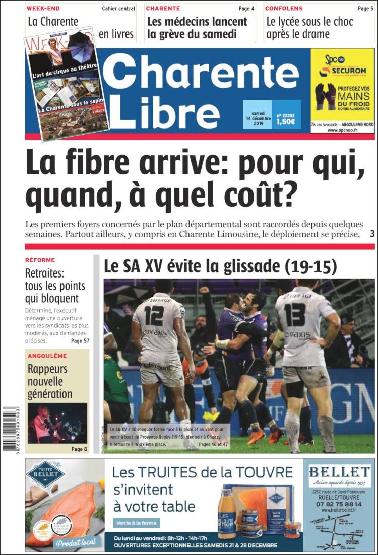 Portada de Charente Libre (Francia)