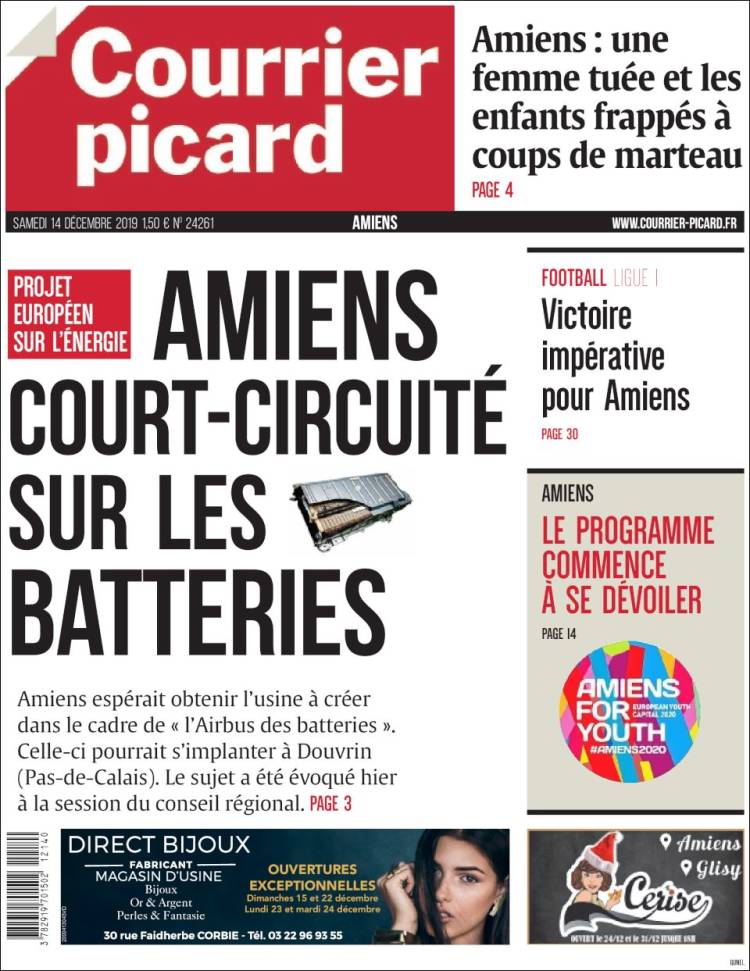 Portada de Courrier Picard (Francia)