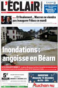 Portada de L'Eclair des Pyrénées (Francia)