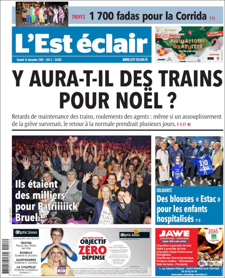 Portada de L'Est Eclair (Francia)