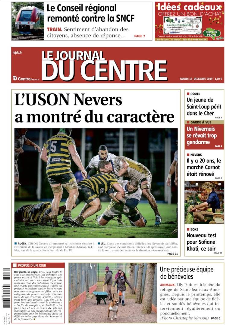 Portada de Le Journal du Centre (Francia)