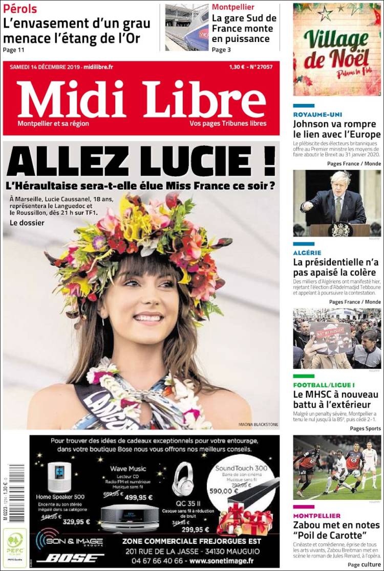 Portada de Midi Libre (Francia)