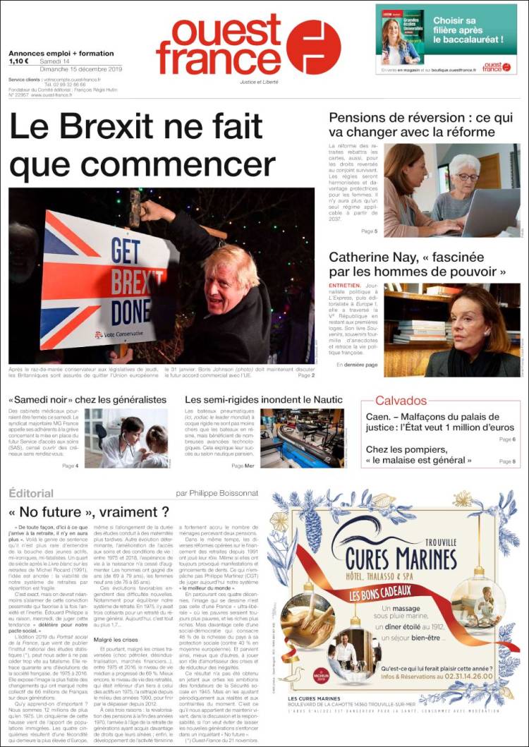Portada de Ouest France (Francia)