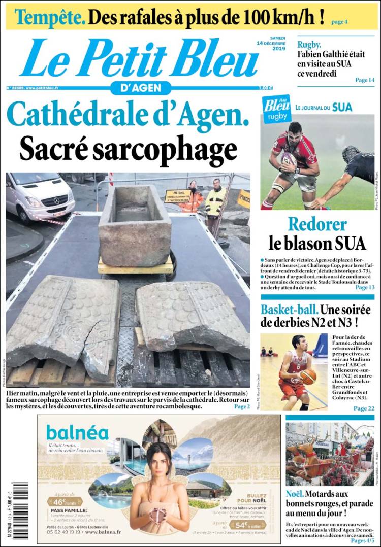 Portada de Le Petit Bleu (Francia)