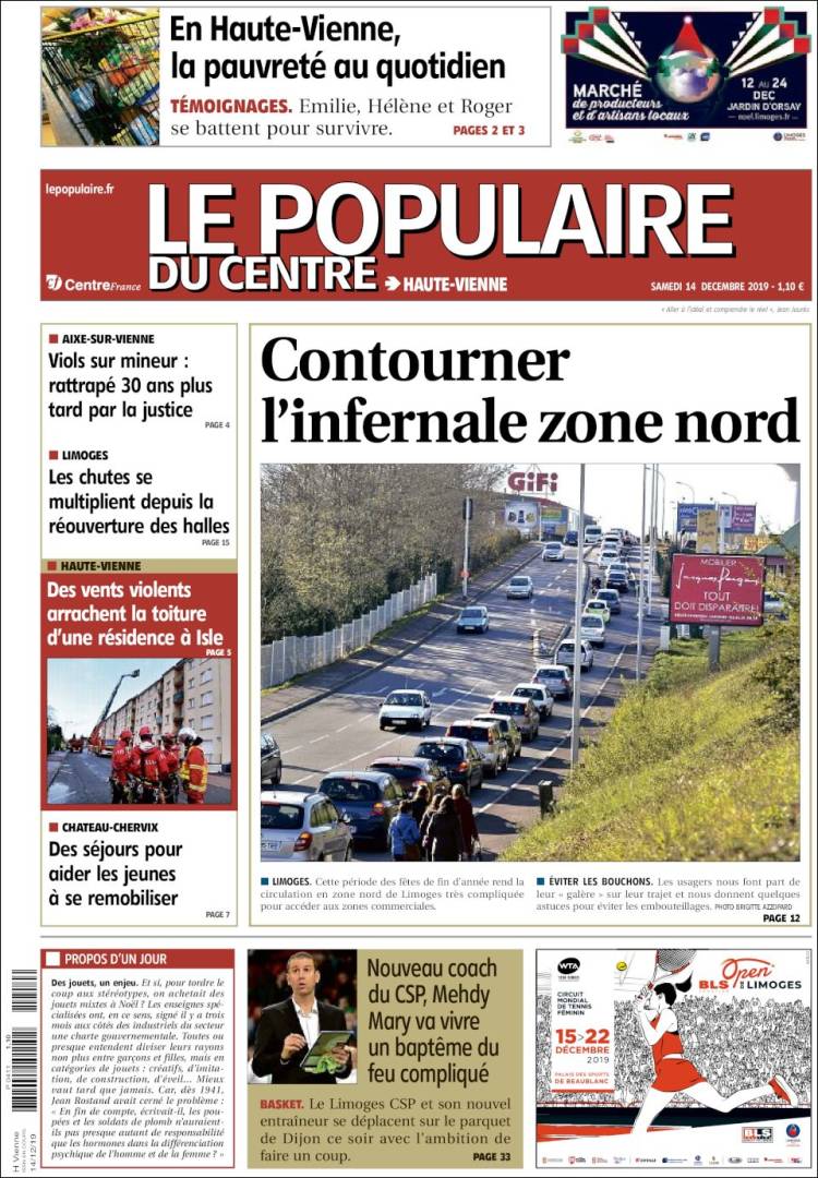 Portada de Le Populaire du Centre (Francia)