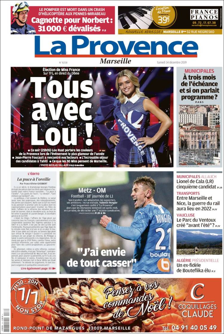 Portada de La Provence (Francia)