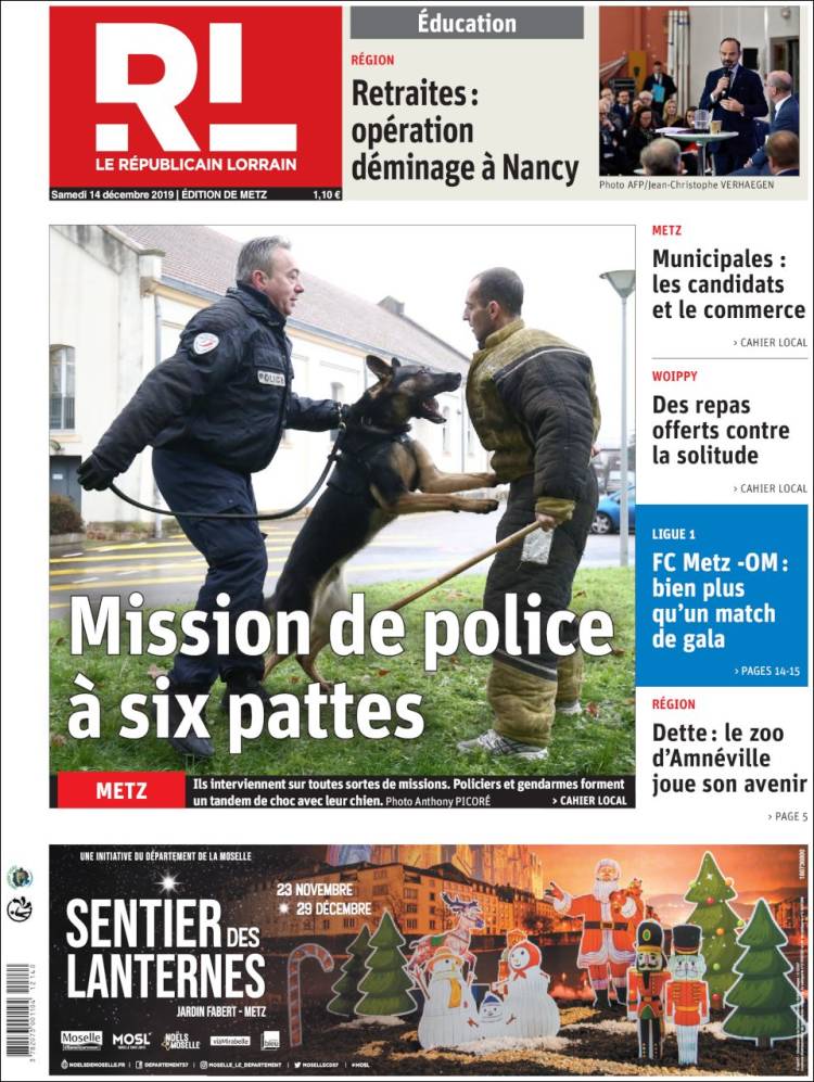 Portada de Le Republicain Lorrain (Francia)