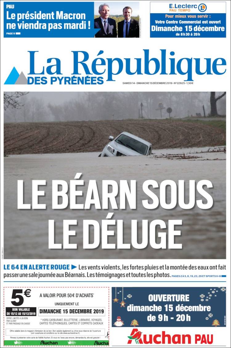 Portada de La République des Pyrénées (Francia)