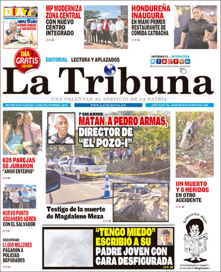 Portada de La Tribuna (Honduras)