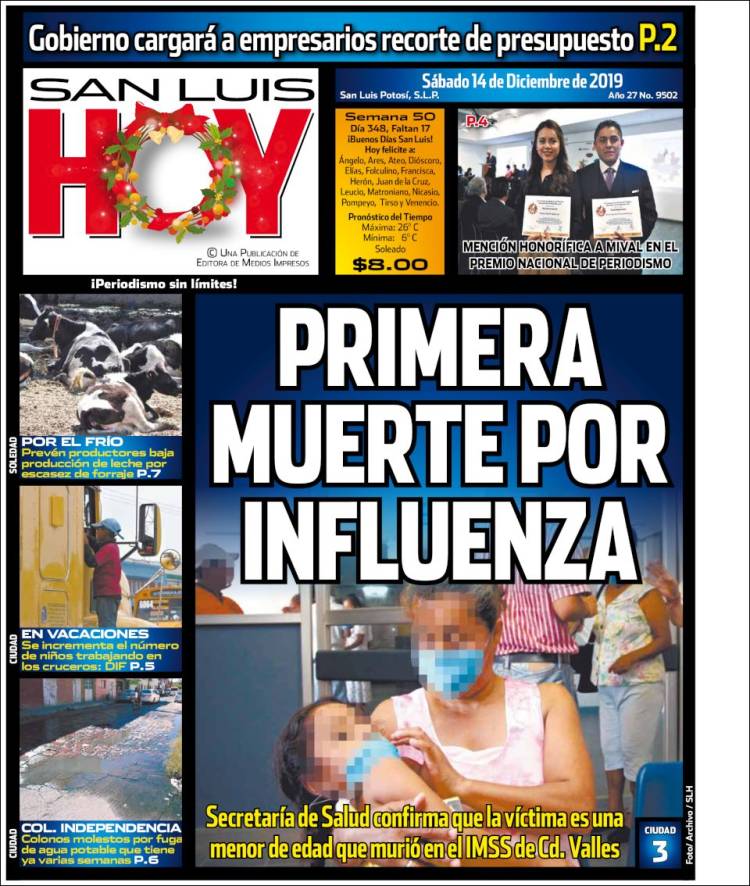 Portada de San Luis Hoy (M&eacute;xico)