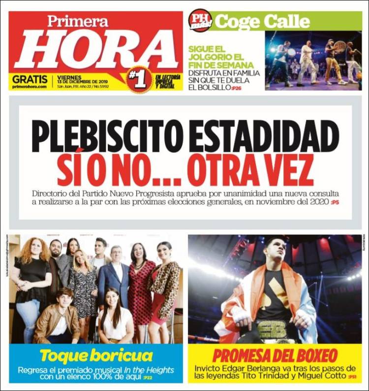 Portada de Primera Hora (Puerto Rico)