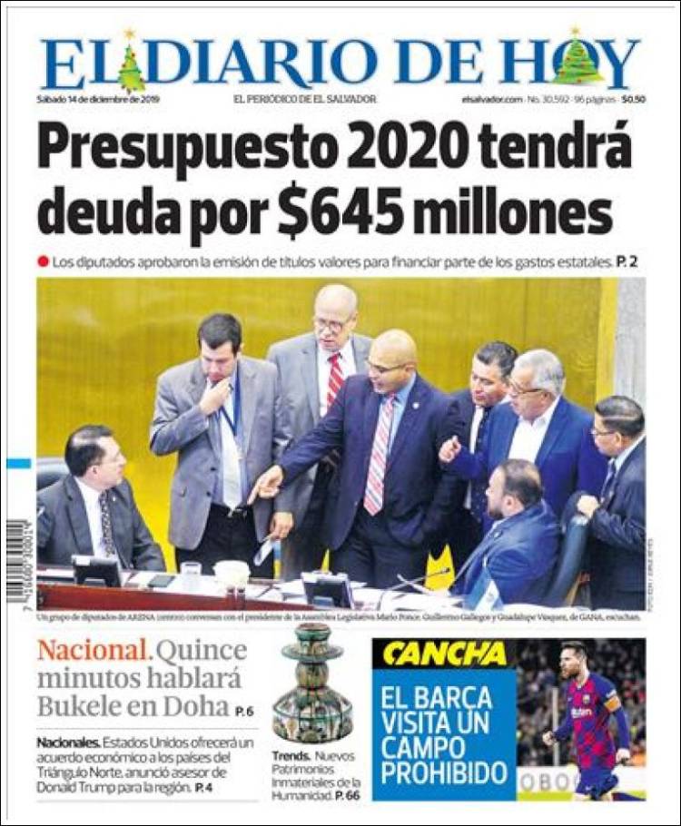 Portada de El Diario de Hoy (El Salvador)