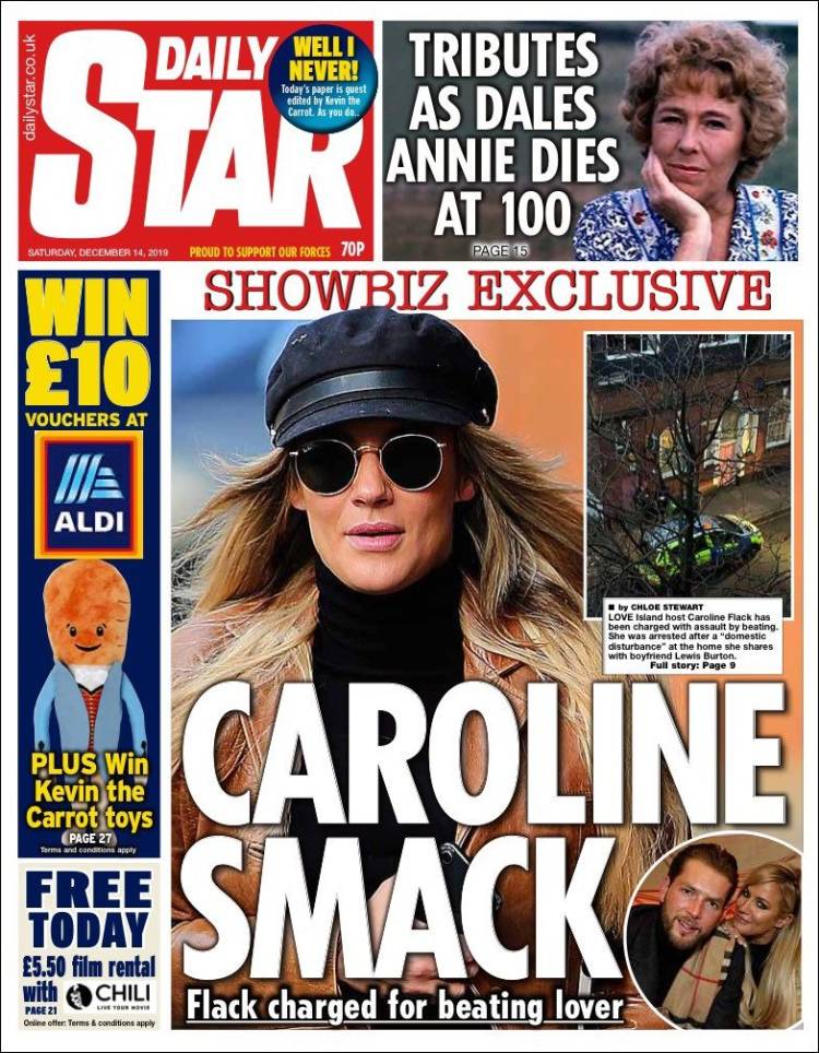 Portada de Daily Star (Reino Unido)