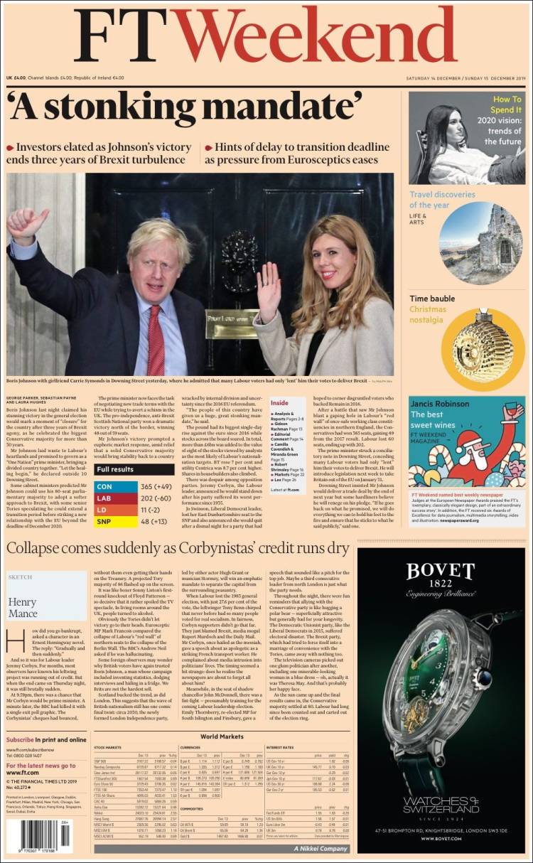 Portada de Financial Times (Reino Unido)