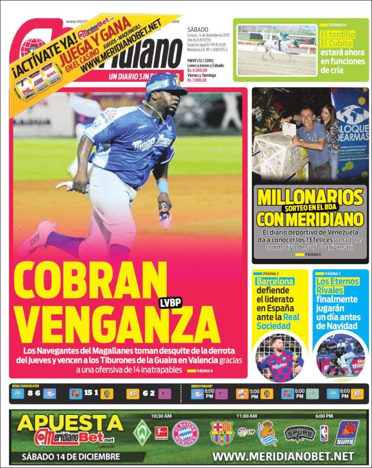 Portada de Meridiano (Venezuela)