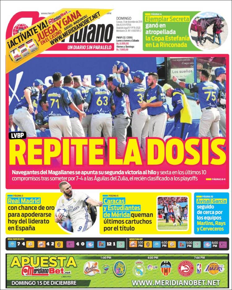 Portada de Meridiano (Venezuela)