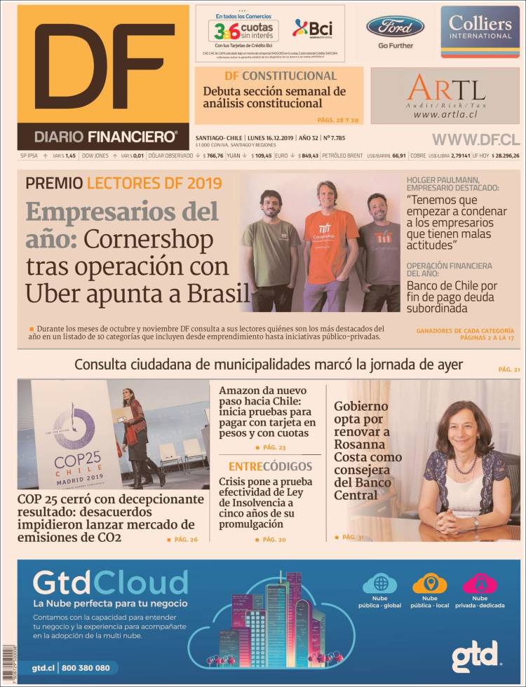 Portada de Diario Financiero (Chile)