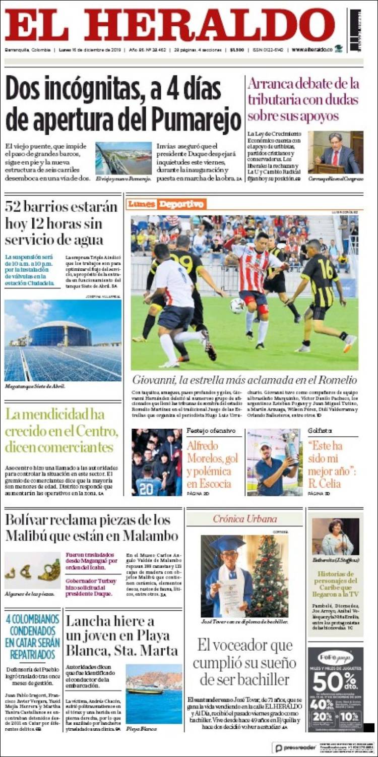 Portada de El Heraldo (Colombia)