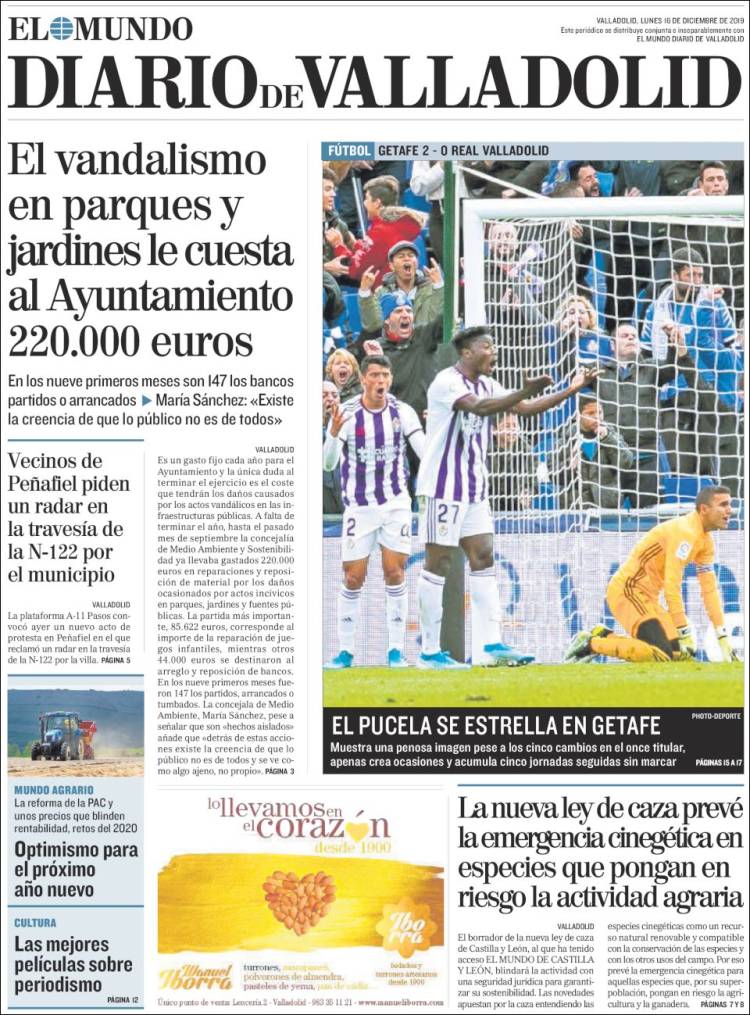 Portada de Diario de Valladolid (Spain)