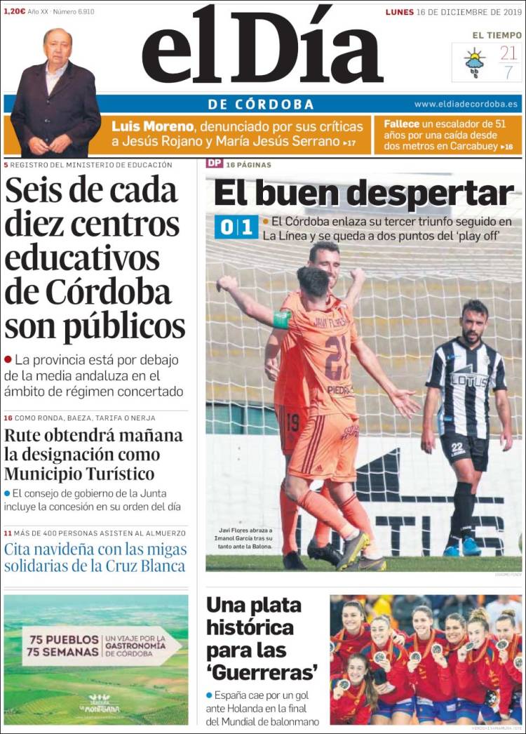 Portada de El Día de Córdoba (España)