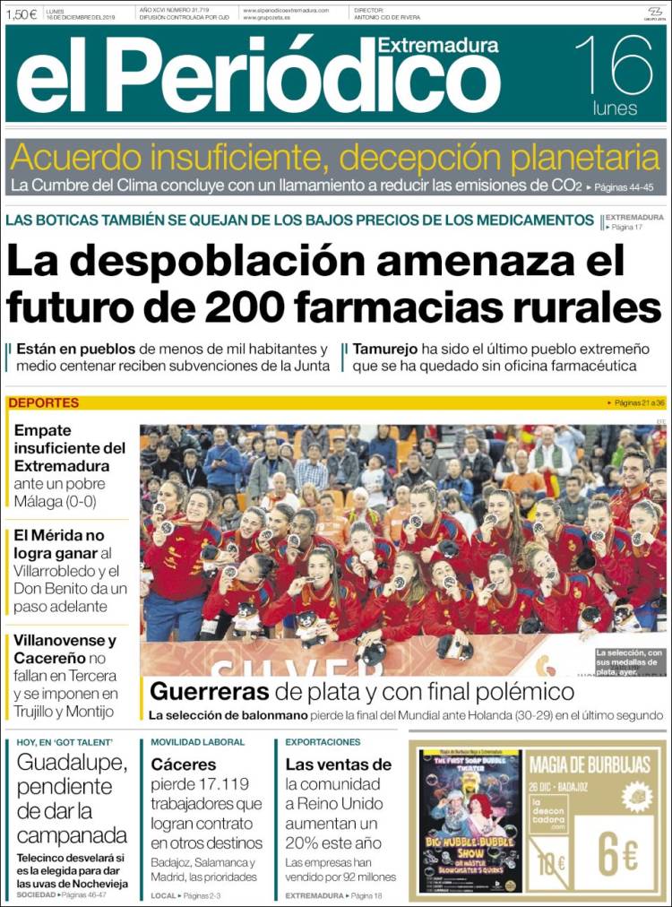 Portada de El Periódico de Extremadura (Spain)