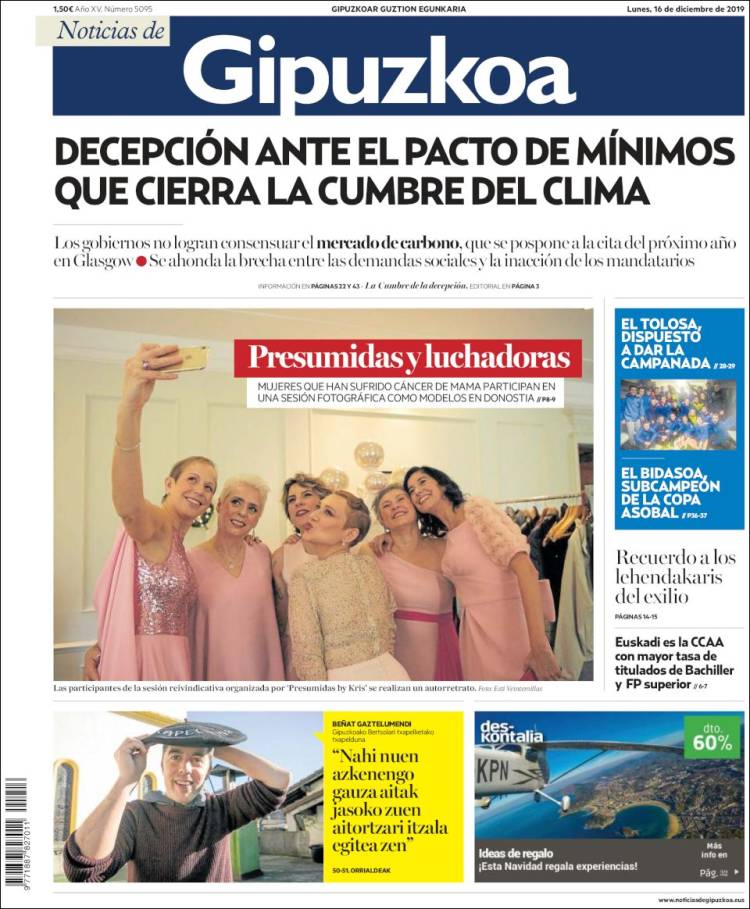 Portada de Noticias de Gipuzkoa (Spain)