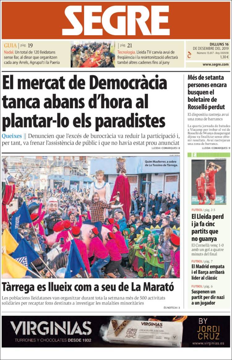 Portada de Segre (España)