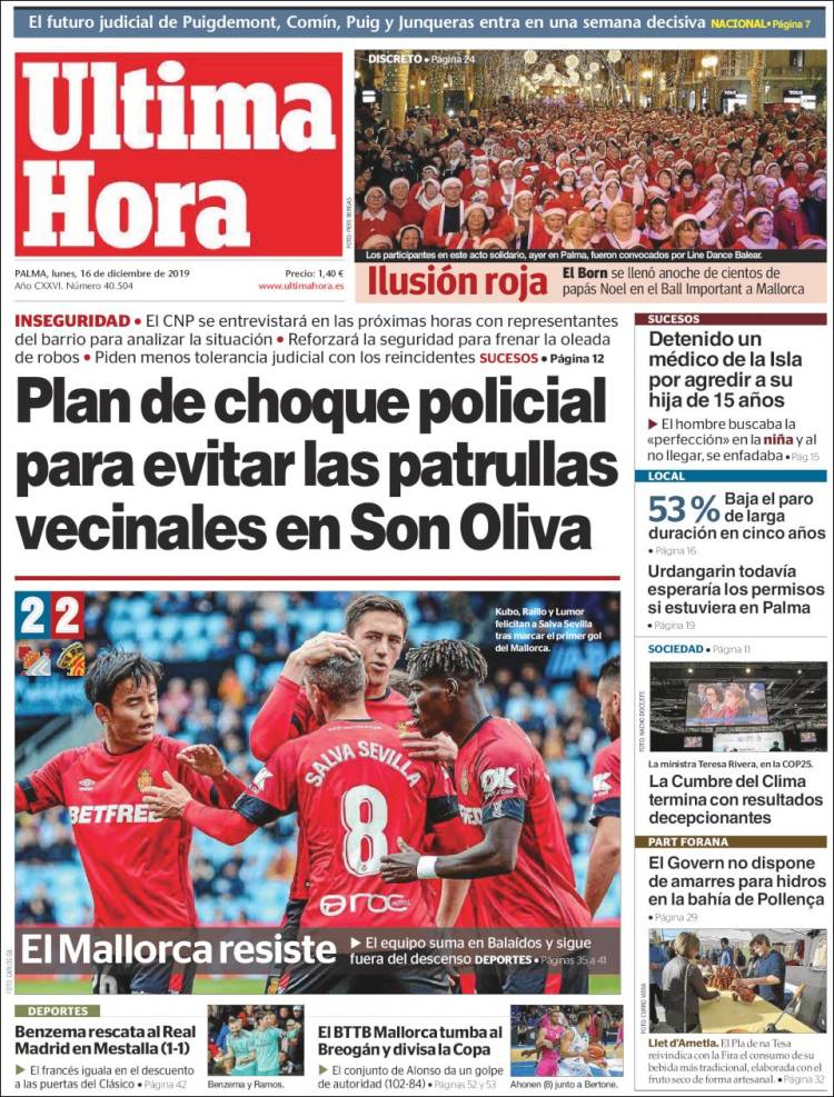 Portada de Última Hora (España)