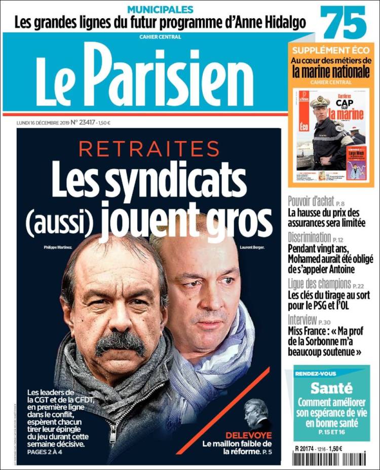 Portada de Le Parisien (Francia)