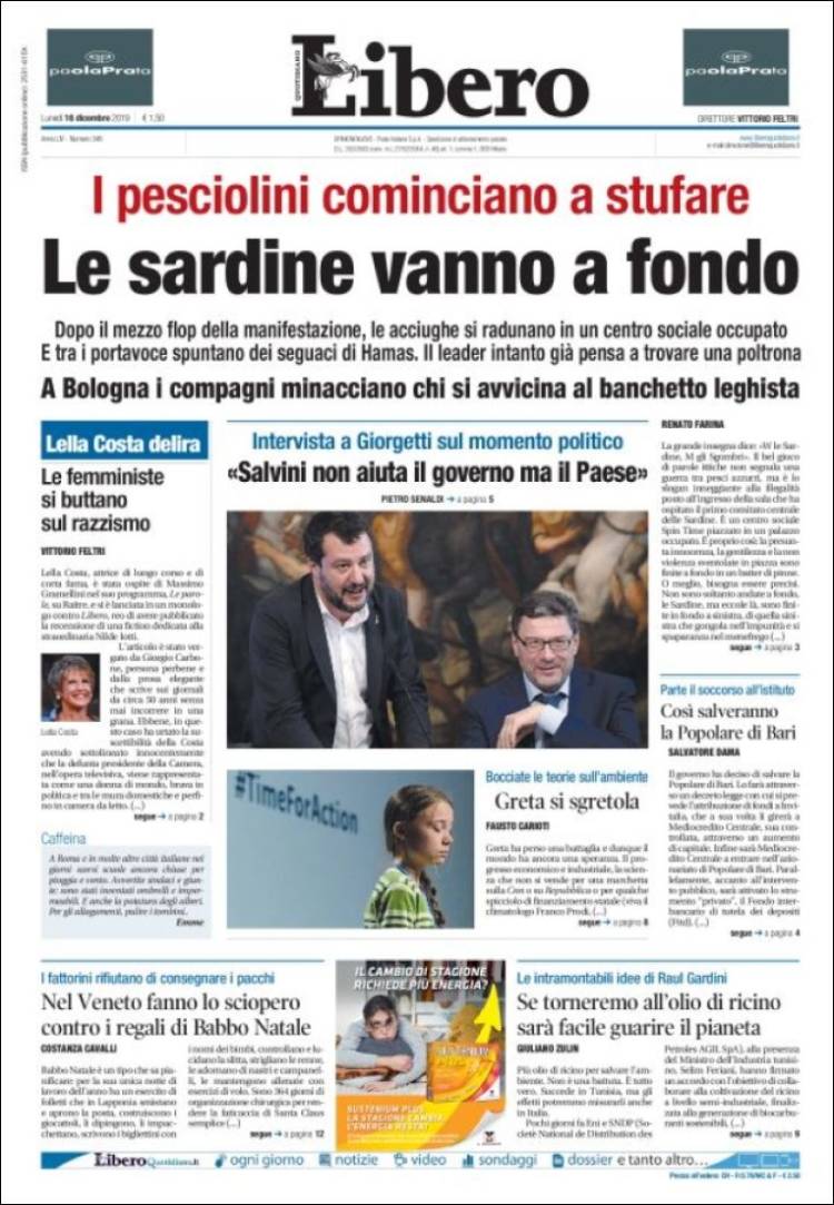 Portada de Libero (Italia)