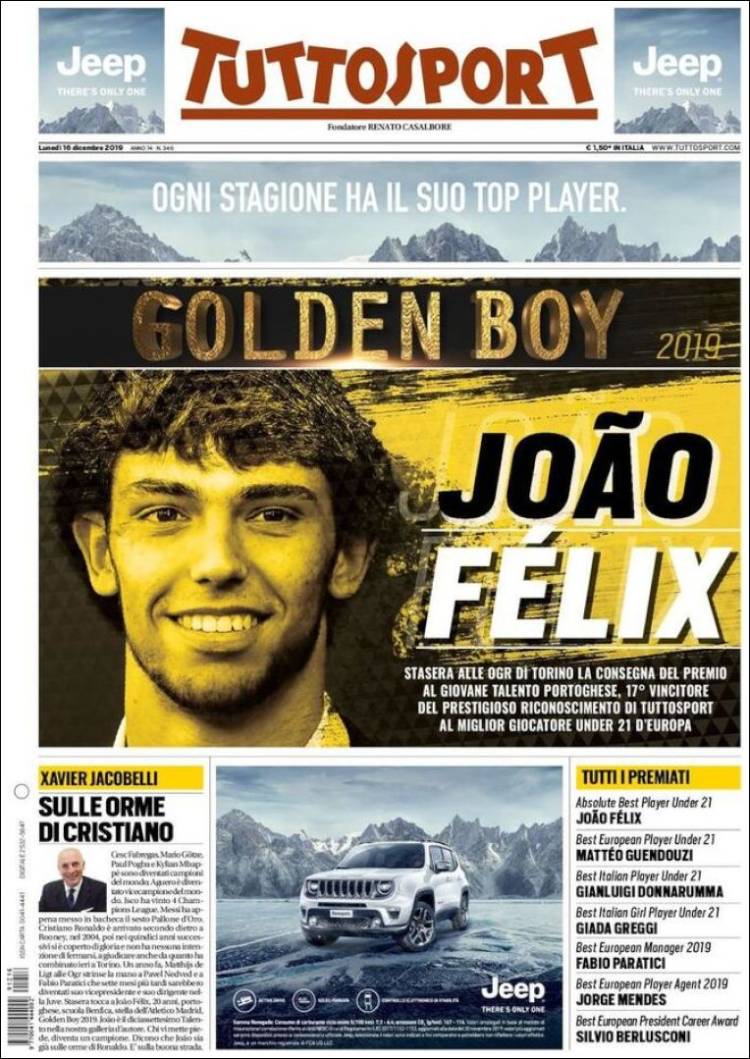 Portada de Tuttosport (Italia)