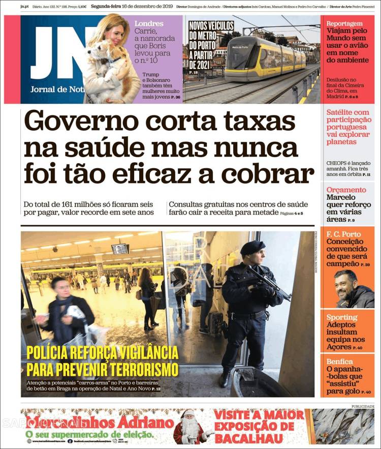 Portada de Jornal de Notícias (Portugal)