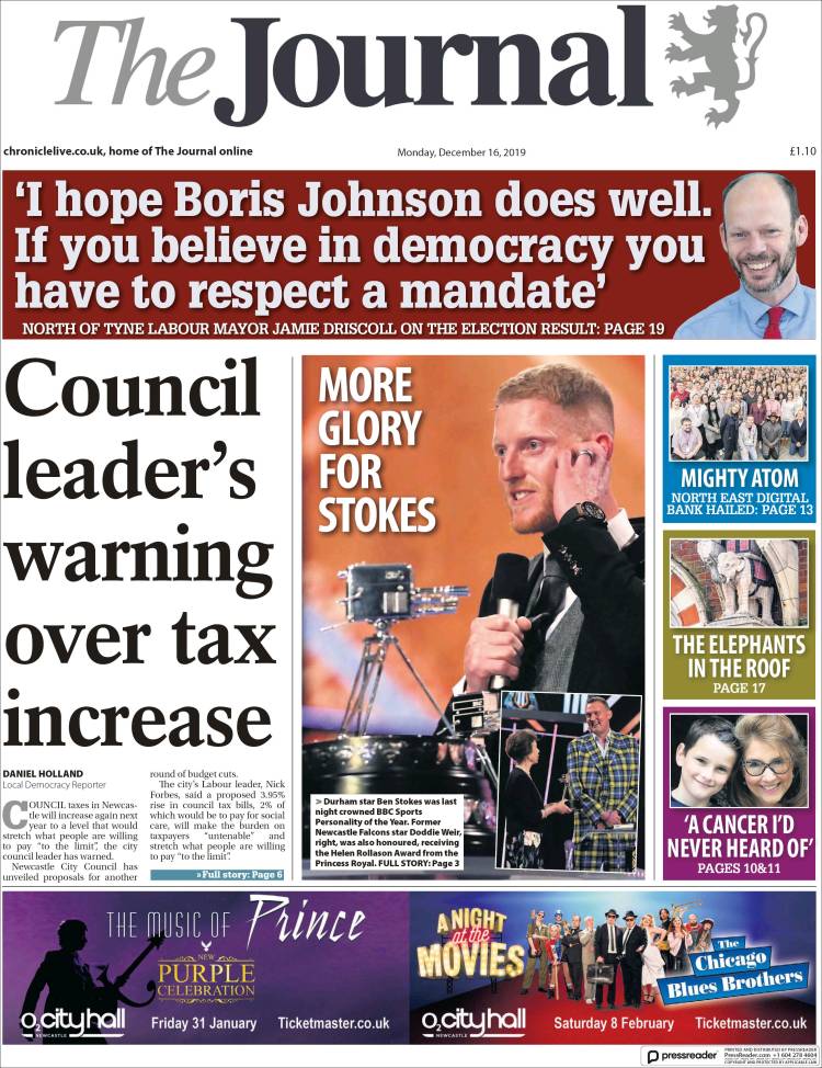 Portada de The Journal (Reino Unido)