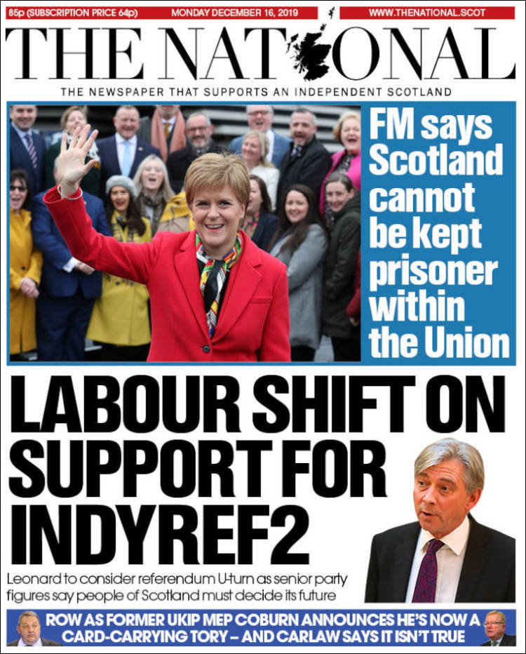 Portada de The National (Reino Unido)