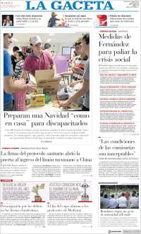 Portada de La Gaceta (Argentina)