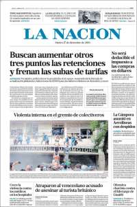 Portada de La Nación (Argentina)