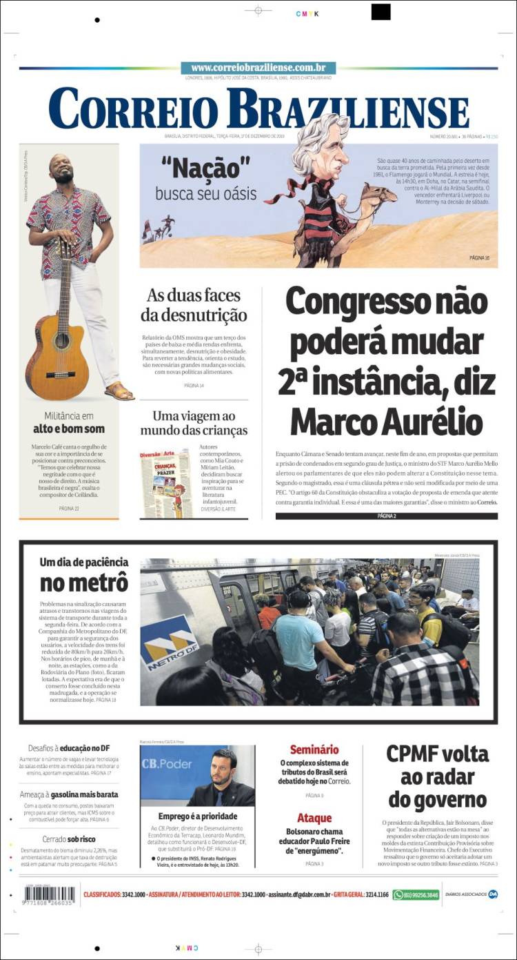 Portada de Correio Braziliense (Brasil)