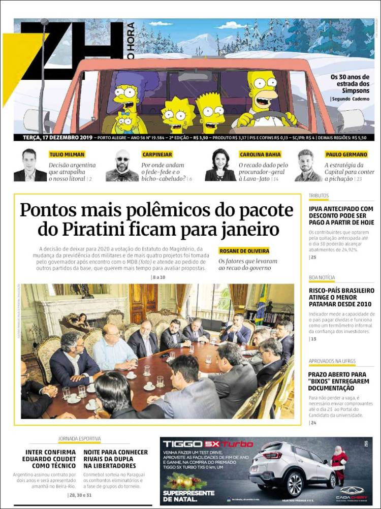 Portada de Zero Hora (Brasil)