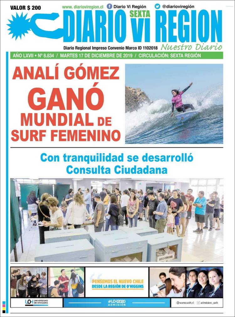 Portada de Diario VI Región (Chile)