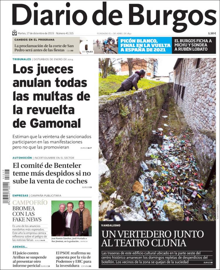 Portada de Diario de Burgos (Espa&ntilde;a)