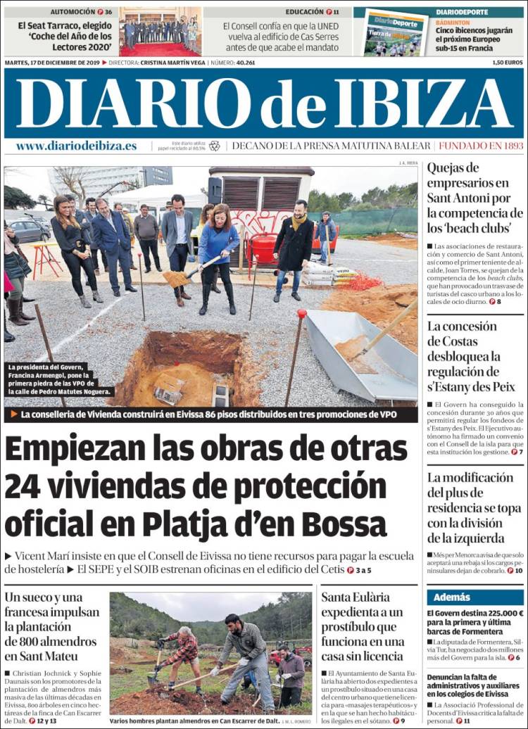 Portada de Diario de Ibiza (Espa&ntilde;a)