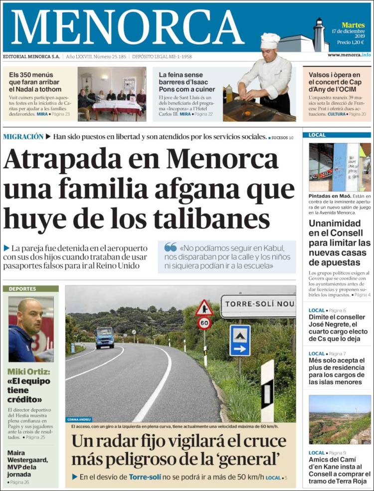 Portada de Menorca - Diario Insular (Espa&ntilde;a)