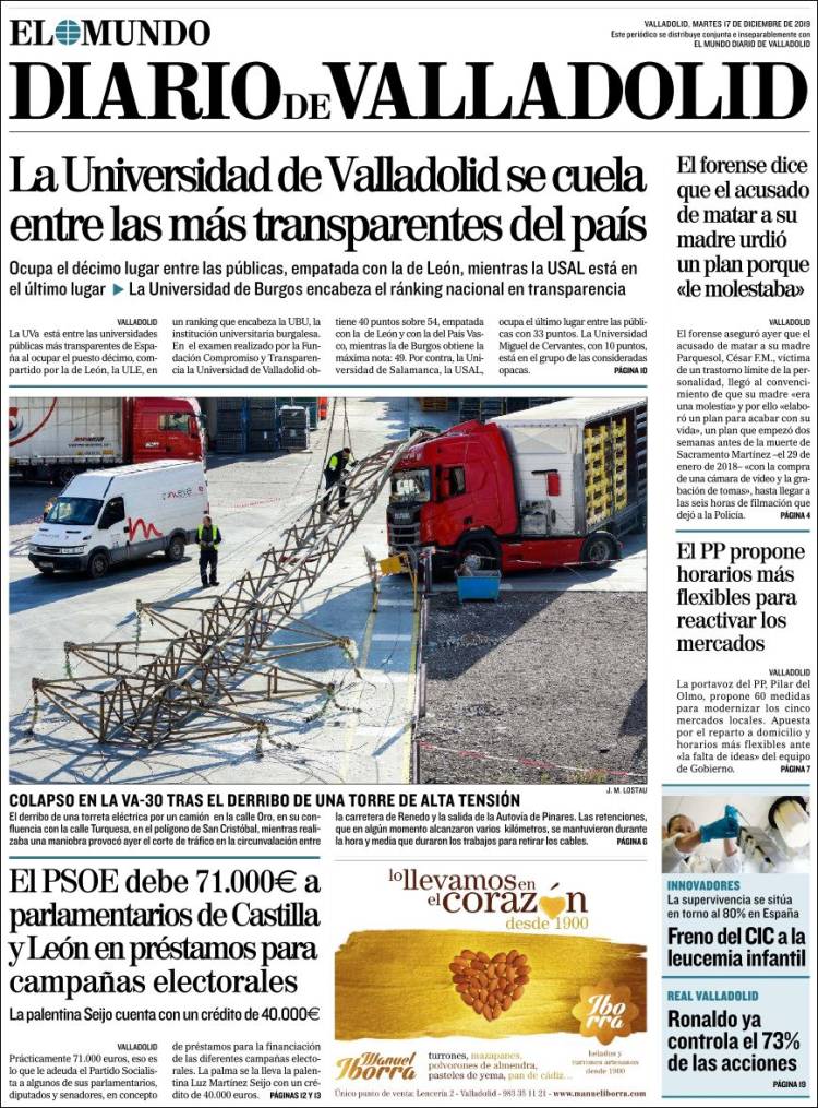 Portada de Diario de Valladolid (Espa&ntilde;a)