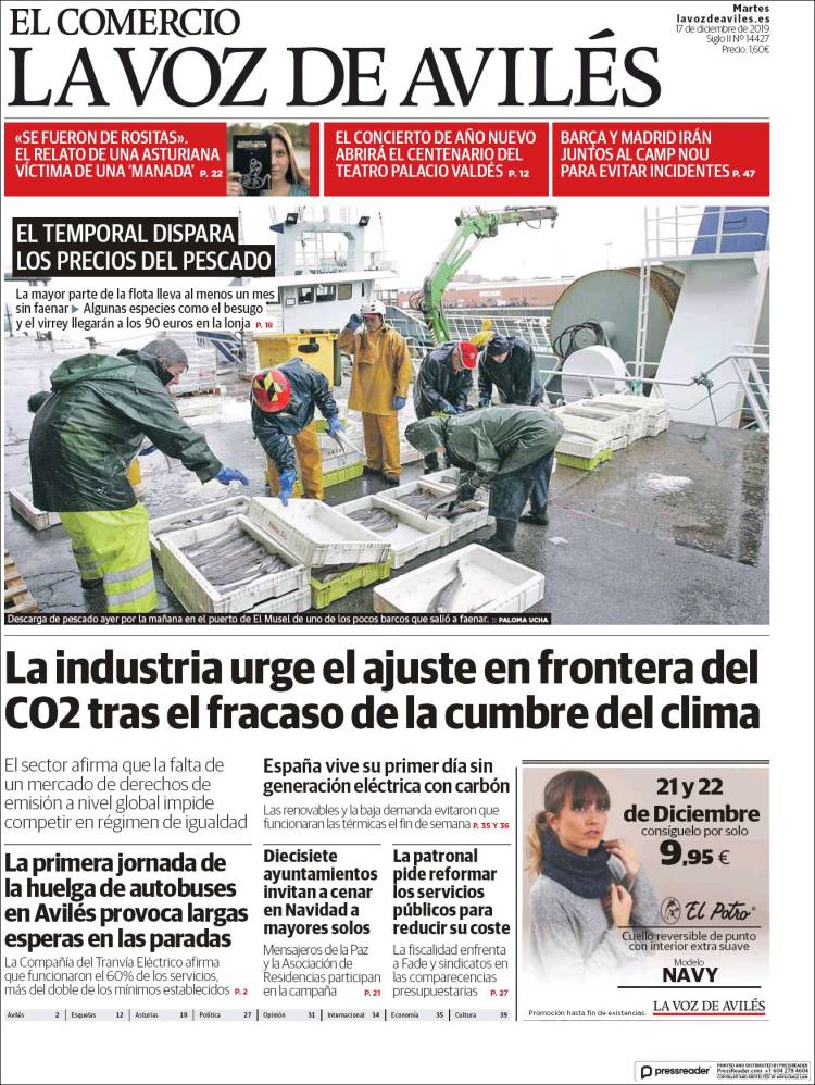 Portada de El Comercio - Avilés (Espa&ntilde;a)