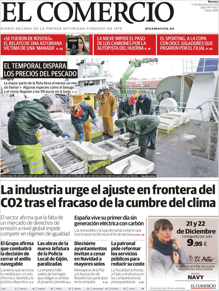 Portada de El Comercio - Gijón (Espa&ntilde;a)