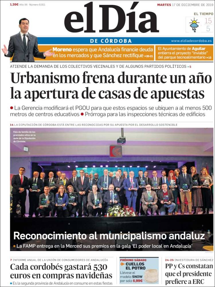 Portada de El Día de Córdoba (Espa&ntilde;a)