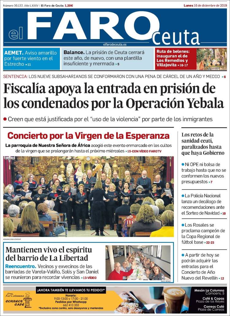 Portada de El Faro de Ceuta (Espa&ntilde;a)