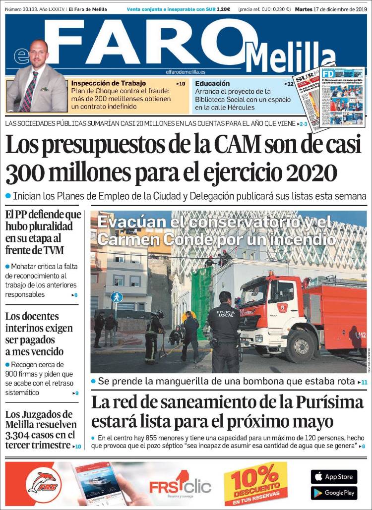 Portada de El Faro de Melilla (Espa&ntilde;a)